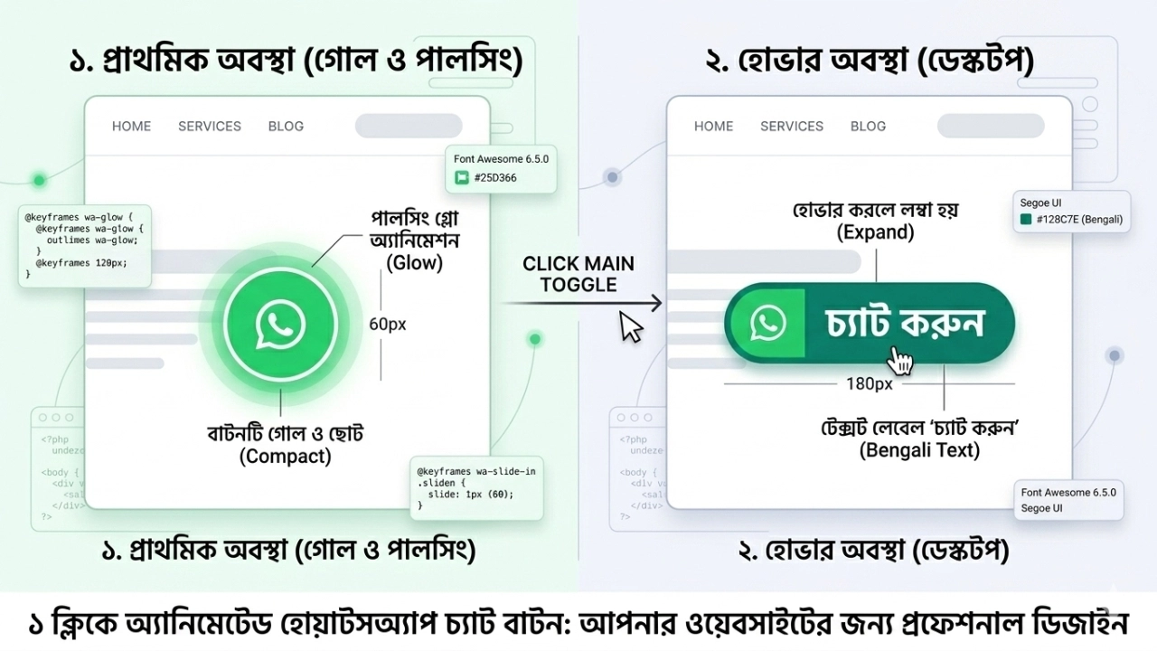 Animated WhatsApp chat button